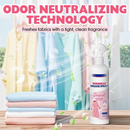 Instant Wrinkle Release Spray – No Iron Fabric Smoother, Anti-Static Clothing Refresher(Pack of 1)